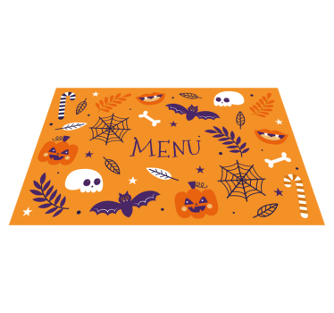 Placemat met naam Grappig halloween-ontwerp - TenStickers
