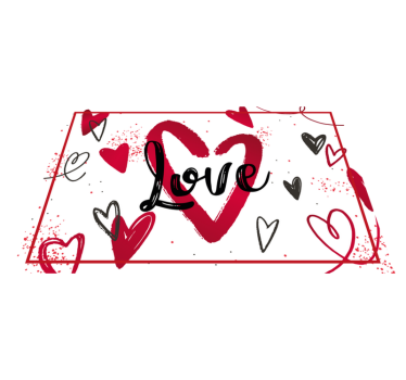 Placemat met tekst hartjesontwerp - TenStickers