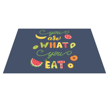 Placemat met tekst kleurrijke voedselquote - TenStickers