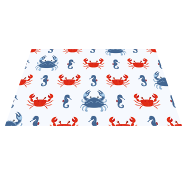 Originele placemat krab en zeepaard patroon - TenStickers