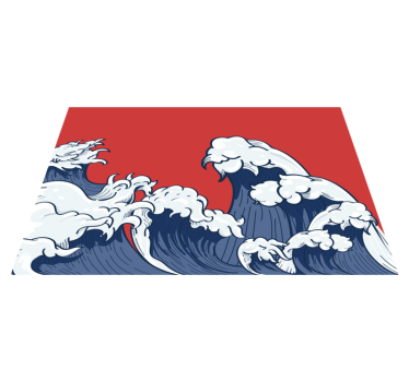 Rode kanagawa golf originele placemat - TenStickers