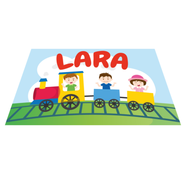 Kinder placemat train kinderen illustratie - TenStickers