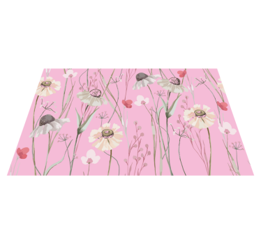 Bloemen roze patroon originele placemat - TenStickers
