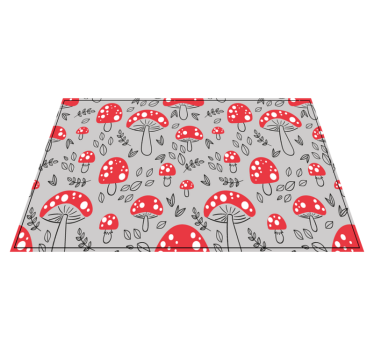 Originele placemat met rood paddenstoelenpatroon - TenStickers
