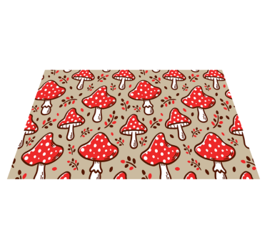 Originele placemat rode stippen paddenstoelen - TenStickers