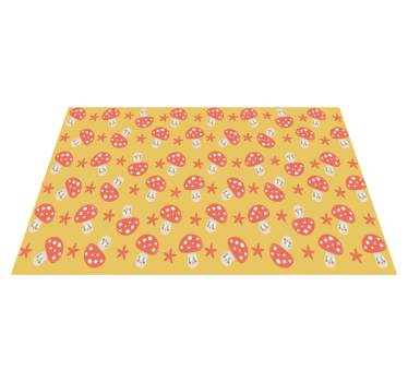 Kinder placemat speelse paddenstoel motief - TenStickers