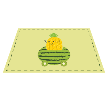 Kinder placemat ananas watermeloen voertuig - TenStickers