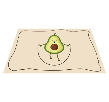 Kinder placemat blije avocado sprongetje - TenStickers