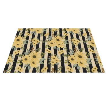 Originele placemat met bloemenstrepen patroon - TenStickers