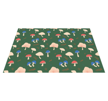 Originele placemat levendige paddenstoelprint - TenStickers