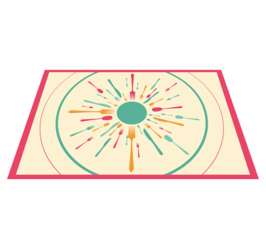 Moderne placemat kleurrijke bestekexplosie - TenStickers