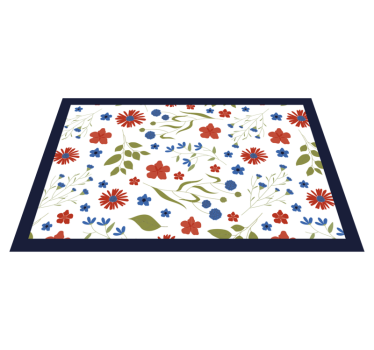 Kinder placemat bloemenpatroon plezier - TenStickers