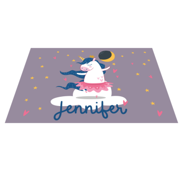 Kinder placemat eenhoorn dansnacht - TenStickers