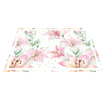 Originele placemat met bloemige lelie-arrangement - TenStickers