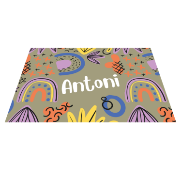 Placemat met naam kleurrijk naamontwerp - TenStickers