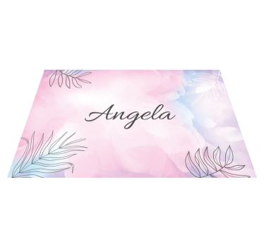 Placemat met naam elegante bloemen schotel - TenStickers
