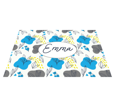 Placemat met naam bloemarrangement op maat - TenStickers