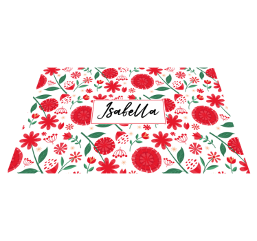 Placemat met naam bloemennaam kunstwerk - TenStickers