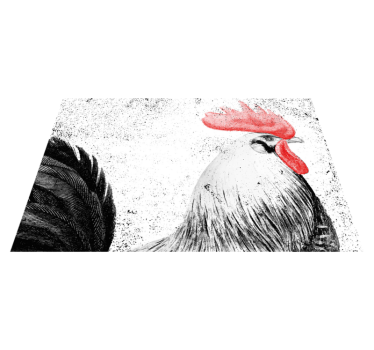 Originele placemat rooster illustratie - TenStickers