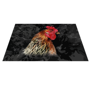 Originele placemat kleurrijk kippenportret - TenStickers