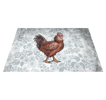 Originele placemat rustieke kip illustratie - TenStickers