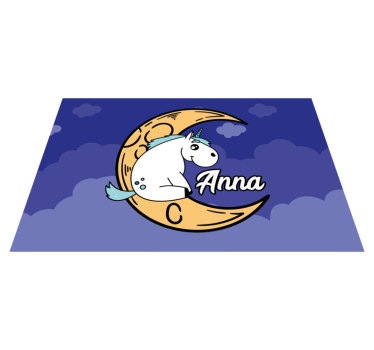 Kinder placemat eenhoorn maan nacht - TenStickers