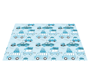 Kinder placemat auto's met bagage - TenStickers