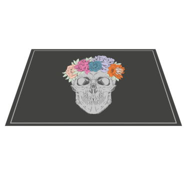 Originele placemat met schedel bloemenkrans - TenStickers