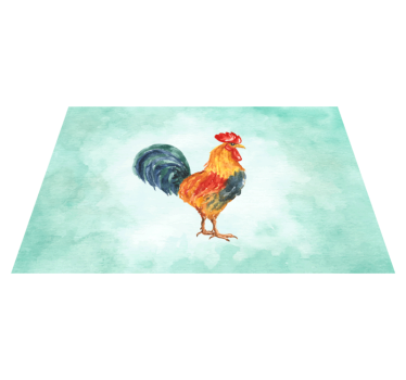 Originele placemat kleurrijke kip illustratie - TenStickers
