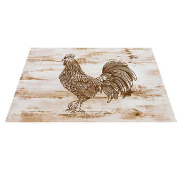 Moderne placemat met stijlvolle haan illustratie - TenStickers