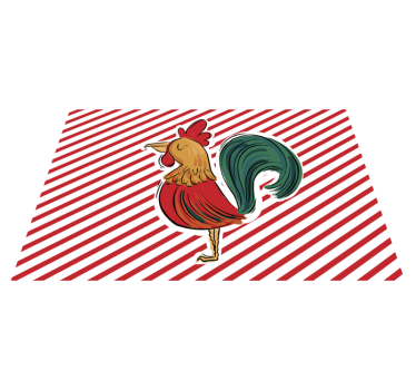 Originele placemat rooster met strepen - TenStickers