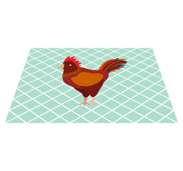 Originele placemat met charmante haan illustratie - TenStickers