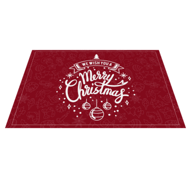 Rode vakantiegroet kerstmis placemat - TenStickers