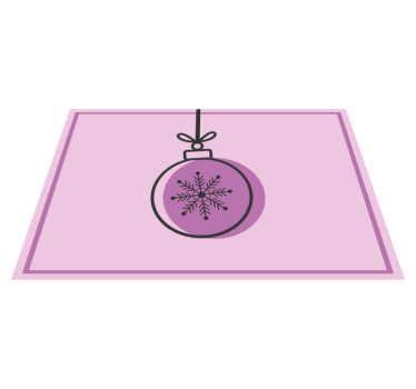 Kerstmis placemat sneeuwvlok ornament illustratie - TenStickers
