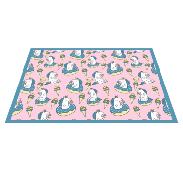 Kinder placemat eenhoorns genieten van ijsjes - TenStickers