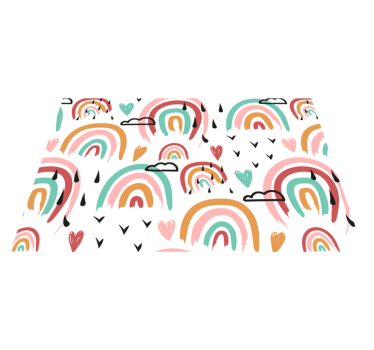 Kinder placemat regenboog hartpatroon - TenStickers
