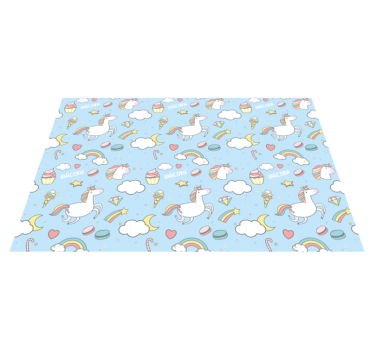 Kinder placemat eenhoorns en regenbogen - TenStickers