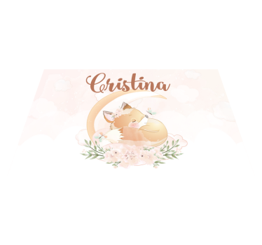 Placemat met naam schattige vos illustratie - TenStickers