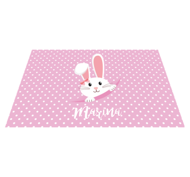 Rechthoekige placemats Schattig konijntje voor meisje met naam - TenStickers
