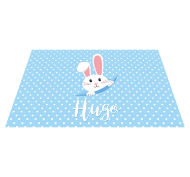 Rechthoekige placemats Schattig konijntje voor jongen met naam - TenStickers