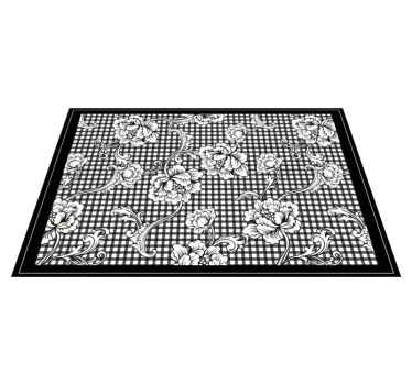 Elegante placemats zwart bloemmotief - TenStickers