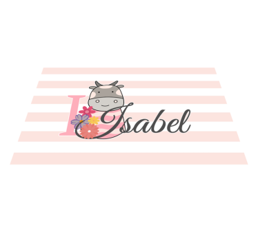 Placemat met naam koe thema personalisatie - TenStickers