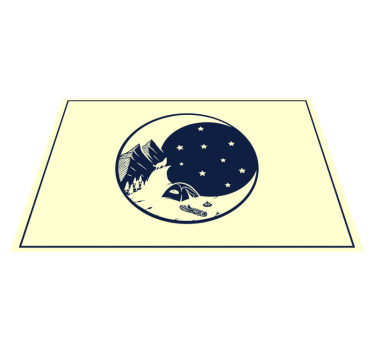 Originele placemat bergcamping scene - TenStickers