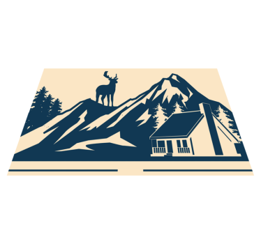 Originele placemat groot berglandschap - TenStickers