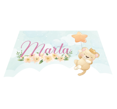 Kinder placemat schattige leeuw met ballon - TenStickers