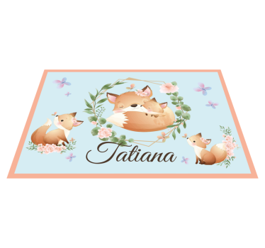 Kinder placemat schattige vos familie - TenStickers