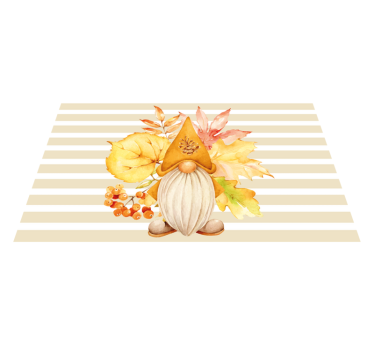 Originele placemat gnoom met herfstbladeren - TenStickers