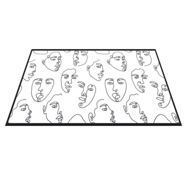 Moderne placemat abstracte gezichten lijntekening - TenStickers