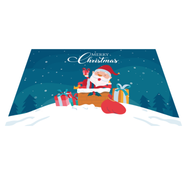 Kerstmis placemat met cadeaus van de kerstman - TenStickers