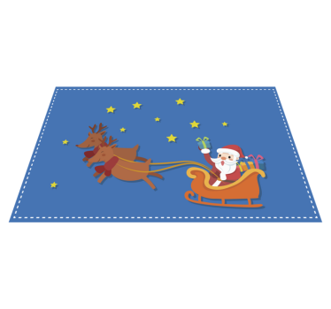 Kerstmis placemat santa slede rit - TenStickers